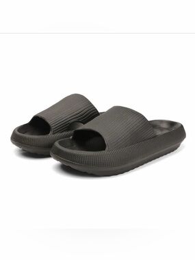 CLOUDIES Women's Gray Slide Sandals - Cushioned Open-Toe Comfort